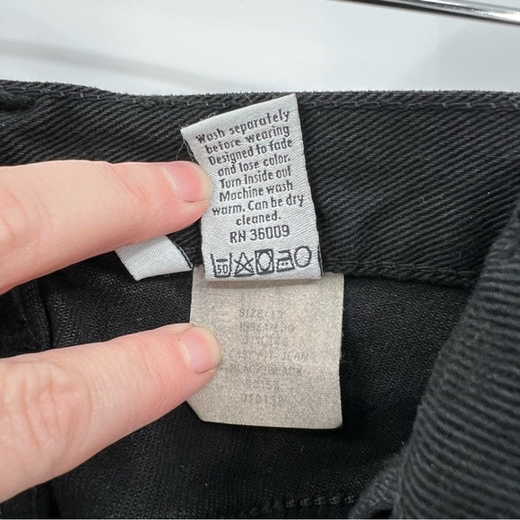 CK Calvin Klein Jeans Vintage Leather Patch Tapered 90's Moms Black Jeans Sz 13 - Picture 7 of 10